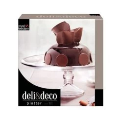 SCHAAL TAART PLATEAU GLAS PLAT OP VOET