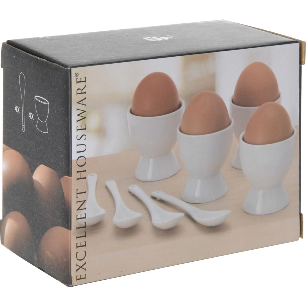 EIERDOP SET MET LEPEL 8 DELIG