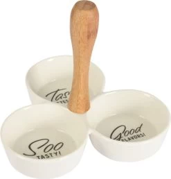 EH SNACKSCHAAL 3-VAKS HOUT/ PORSELEIN