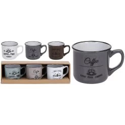 SET 3 X KOFFIE MOK AARDEWERK 180ML