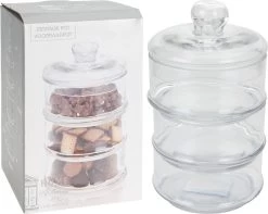 VOORRAADPOT GLAS 3-LAGEN 13 X 22 CM