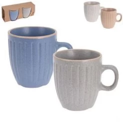 BEKER AARDEWERK 150ML SET 2 ASSORTI